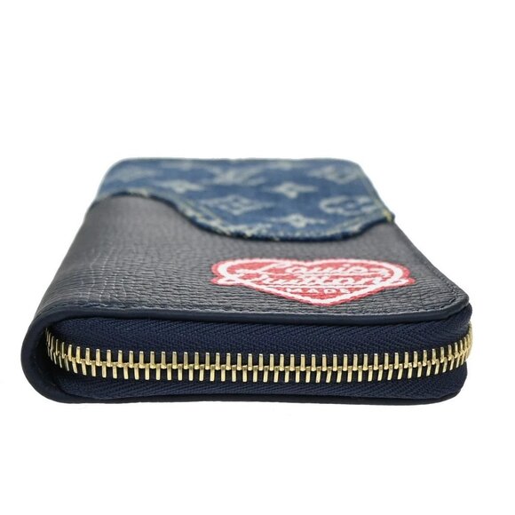 LOUIS VUITTON NIGO Zippy Wallet Vertical Monogram Denim Blue - Picture 7 of 11